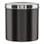 Set of 3 Black Nickel Metal Canister with Silver Lid