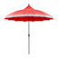 Red Dome Round Crank & Tilt Outdoor Patio Umbrella with Fringe, 9'
