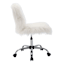 Fiona Adjustable Office Chair, White Faux Fur