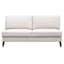 Barton Ivory Modern Armless Sofa, 61"