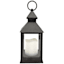 Black Weatherproof Lantern with LED Candle, 9.5"