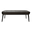 Devon Tufted Grey Faux Leather Bench with Wood Legs