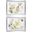 15X19 Neutral Abstract Floral Framed Matted Under Glass 2-Pc Set
