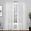 Spirit White Rod Pocket Sheer Grommet Curtain Panel, 84"