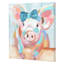 Pig with Bow Canvas Wall Art, 18"