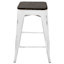 Oregon Vintage White Industrial Barstool, 24"