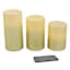 3-Pack Gold LED Wax Candles, 3x4/3x5/3x6