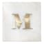 White Marble/Brass M Monogram Coaster Set Of 4