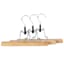 3-Piece Natural Wood Pant Hanger with Clamp
