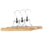 3-Piece Pant Hanger with Clamp, Natural Wood
