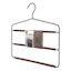 1-Pack Metal Matte Black Pant Hanger with Dark Brown Wood