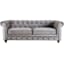 Providence Chesterfield Grey Velvet Tufted Sofa, 79"