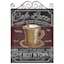 16X20 Coffee Themed Canvas Art With Metal Scroll