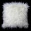 Mongolian White Faux Fur Throw Pillow, 18"