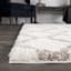 (C162) Windsor White Quatrefoil Shag Area Rug, 5x7