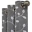 Rockwell Grey Embroidered Blackout Grommet Curtain Panel, 84"