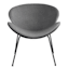 Jagger Chair with Black Metal Legs, Grey