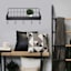 Black Metal Wall Shelf eith Hooks, 24X12