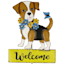 Welcome Dog with Flower Wreath Yard Stake, 36"