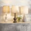 Found & Fable Grey Accent Lamp with Fabric Shade, 21.5"