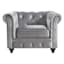 Providence Chesterfield Tufted Grey Velvet Rolled Arm Chair