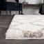 (C162) Windsor White Quatrefoil Shag Area Rug, 8x10