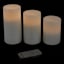 3-Pack Pearl White Wax LED Pillar Candles, 3x4/3x5/3x6