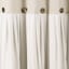 Natural Faux Linen Pleated Shower Curtain With Buttons 72X72
