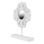 Whitewashed Carved Art with Mirror, 13"