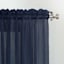 Erica Navy Crushed Rod Pocket Sheer Voile Curtain Panel, 63"