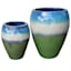 Arcadia Tricolor Urn Ceramic Outdoor Planter, Medium
