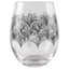 Moroccan Design Decaled Stemless Wine Glass Set 4