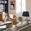 Navy Blue Large Table Lamp Shade, 17x17x12