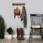 4-Hook Metal & Wood Wall Hooks