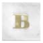 White Marble/Brass B Monogram Coaster Set Of 4