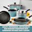 15-Piece Farberware Cookstart Diamondmax Nonstick Cookware Set, Aqua