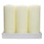 3-Pack Ivory Unscented Overdip Pillar Candles, 7.6"