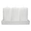3-Pack White Overdip Unscented Pillar Candles, 5.6"