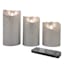 Set Of 3 3X4 3X5 3X6 Led Wax Bevel Connection Candles Silver