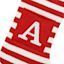 Red & White Striped Monogram Knit Stocking, A