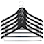 5-Piece Wooden Suit Hangers with Bar, Black