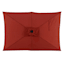 Red Rectangle LED Crank Patio Umbrella, 6.5x10'