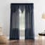 Erica Navy Crushed Rod Pocket Sheer Voile Curtain Panel, 63"