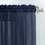 Erica Navy Crushed Rod Pocket Sheer Voile Curtain Panel, 84"