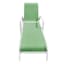 Stackable Green Sling Outdoor Chaise Lounge Chair with White Frame
