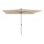Tan Rectangle LED Crank Patio Umbrella, 6.5x10'