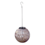 LED Purple Glass Hanging Ball Outdoor Solar Lantern, 8"