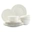 12-Piece Scalloped Dinner Set, White