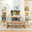 (B678) Ivory Cotton Jute Area Rug, 7x10