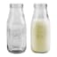 Set of 6 Country Milk Glass Bottles